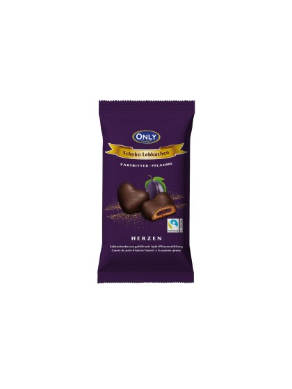 Inimi turta dulce cioco neagra cu prune 150g